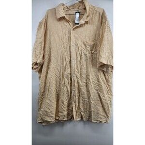 Hawker Rye Men's Yellow Short Striped Essential Linen Short Sleeve‎ Shirt NWT